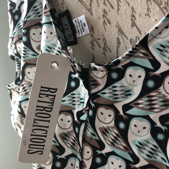 ModCloth Retrolicious Owl Fit & Flare Pinup Dress - Picture 6 of 8